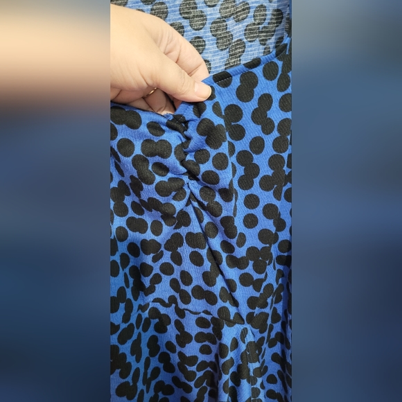Nwot Ava & Viv royal blue leopard 🐆 💙 faux wrap dress 👗size 1X - Picture 3 of 12